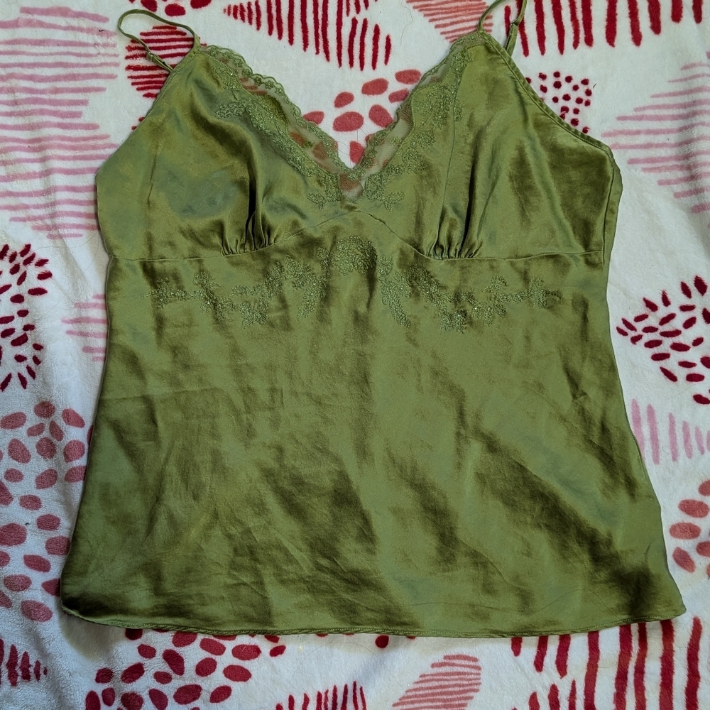 Green Camisole with Beading and Embroidery Size XL from Worthington
